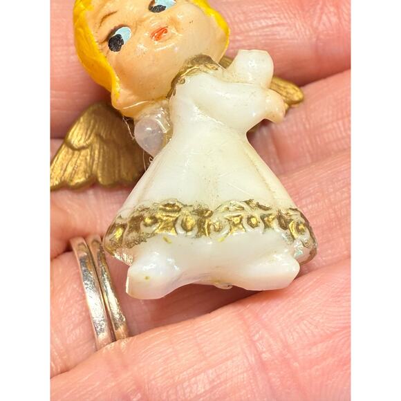 Vintage Mid-Century Modern MCM Christmas Angels Trio Miniature Celestial Kitschy - Picture 14 of 16